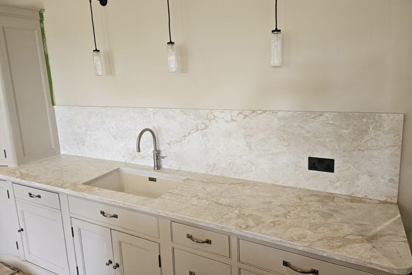Quartz kitchen worktop installation in Sussex
